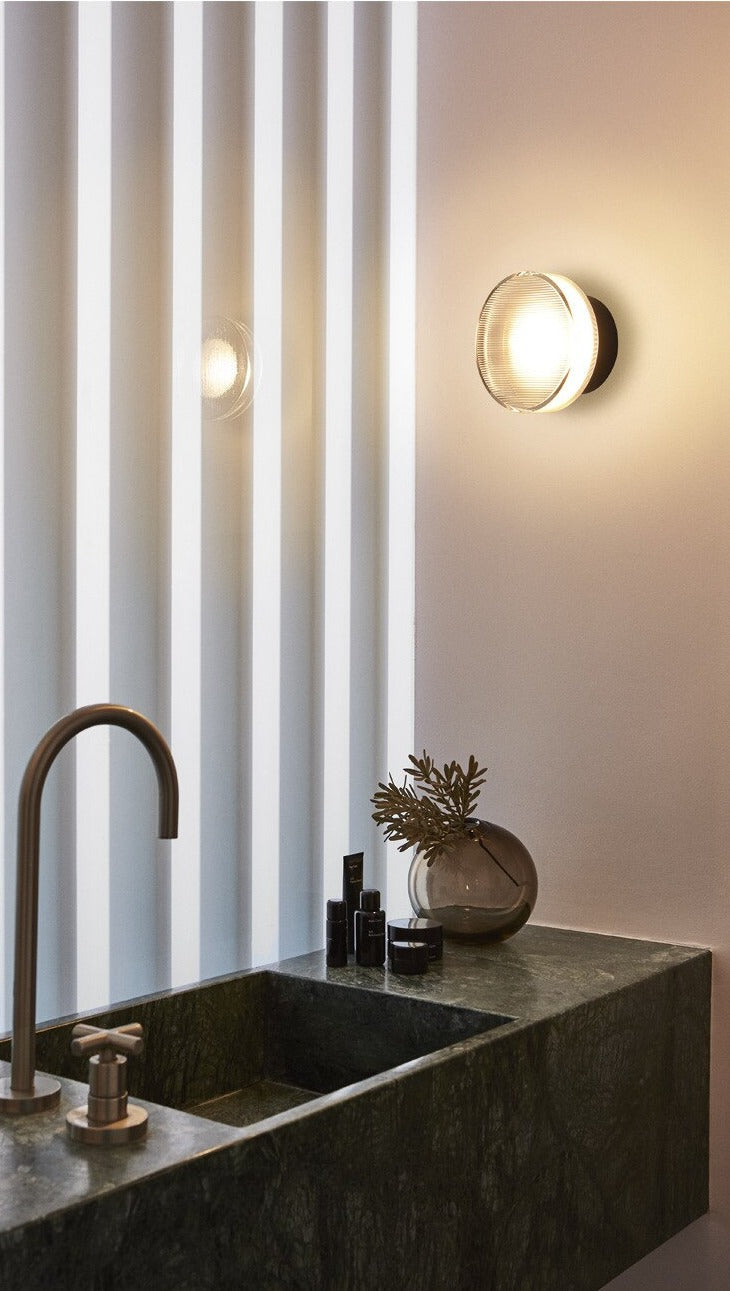 Tap Textured Glass & Metal Wall Lamp