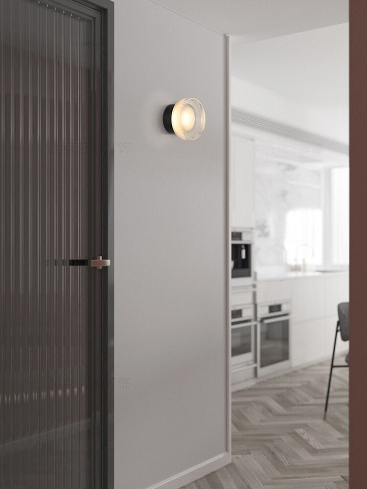 Tap Textured Glass & Metal Wall Lamp