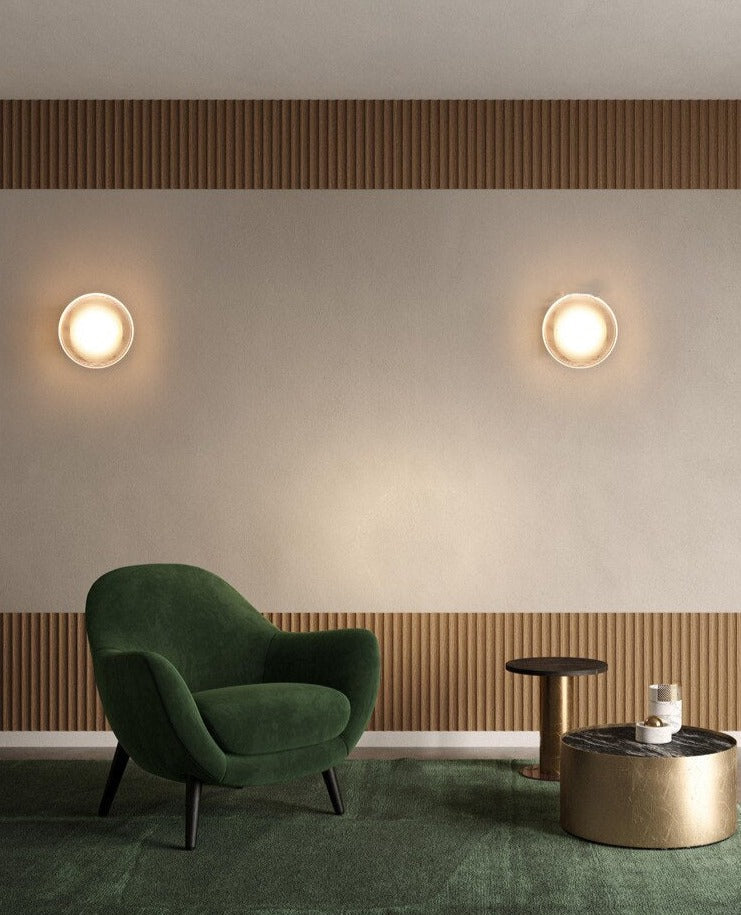 Tap Textured Glass & Metal Wall Lamp