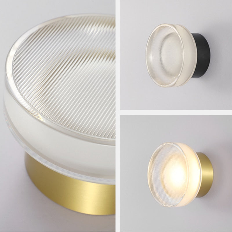 Tap Textured Glass & Metal Wall Lamp