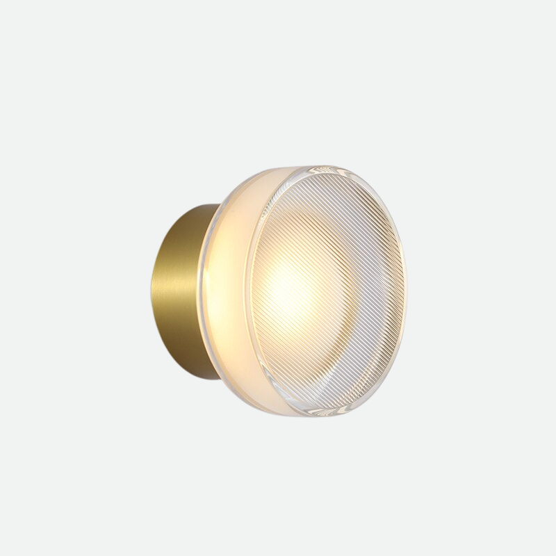 Tap Textured Glass & Metal Wall Lamp Gold Warm White (2700-3500K)