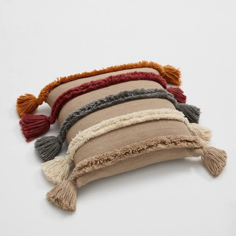 Terra Tufted Pillow Covers Khaki