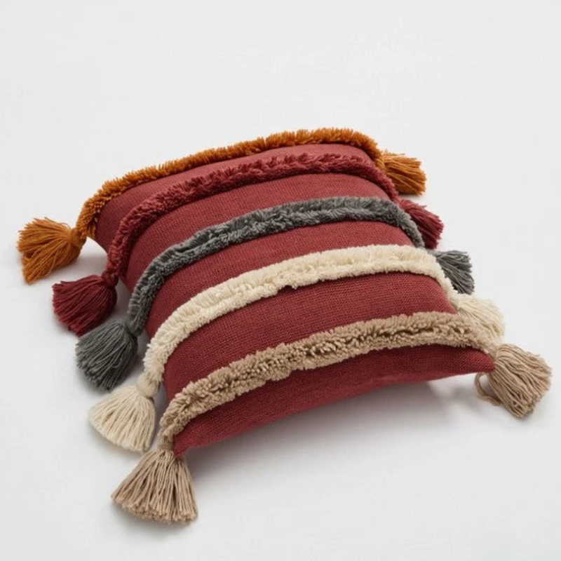 Terra Tufted Pillow Covers Red