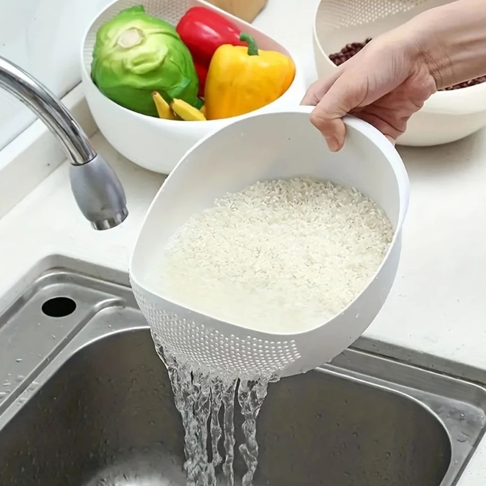 Terra Flow Wash & Drain Colander White