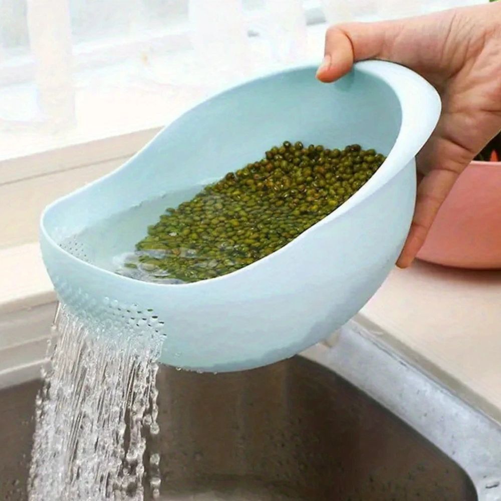 Terra Flow Wash & Drain Colander Blue Gray