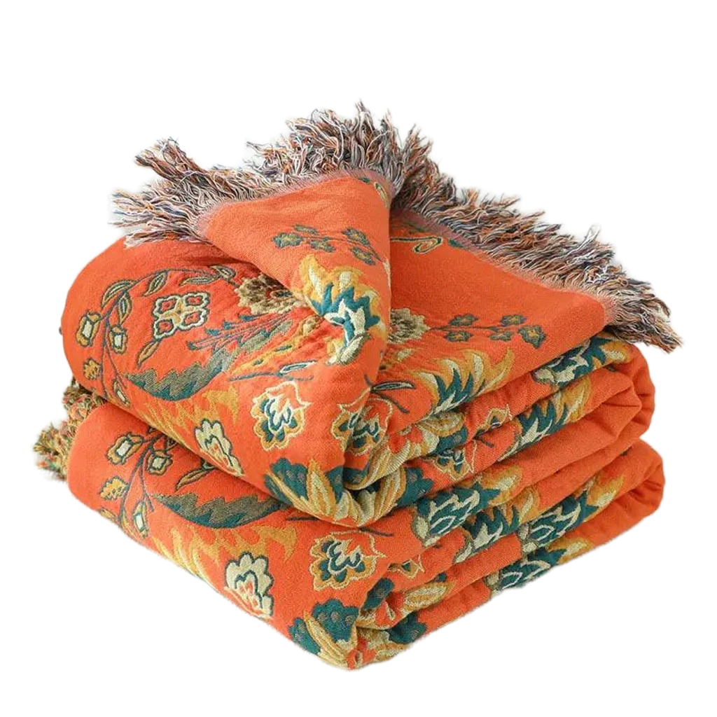 Terracotta Reversible Blanket Couch Throw