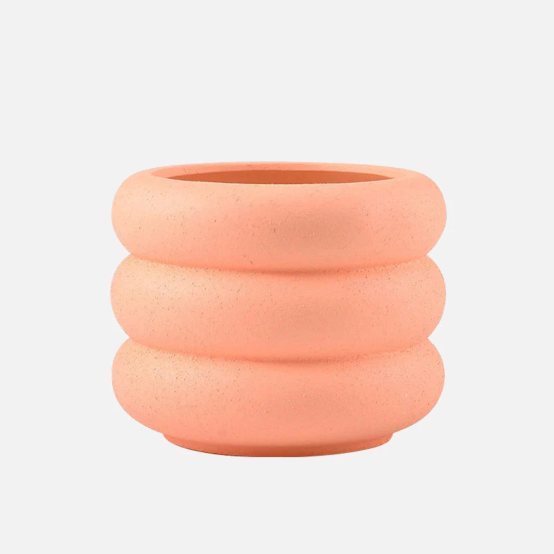 Textured Colorful Rounds Bubble Planter Pot Peach