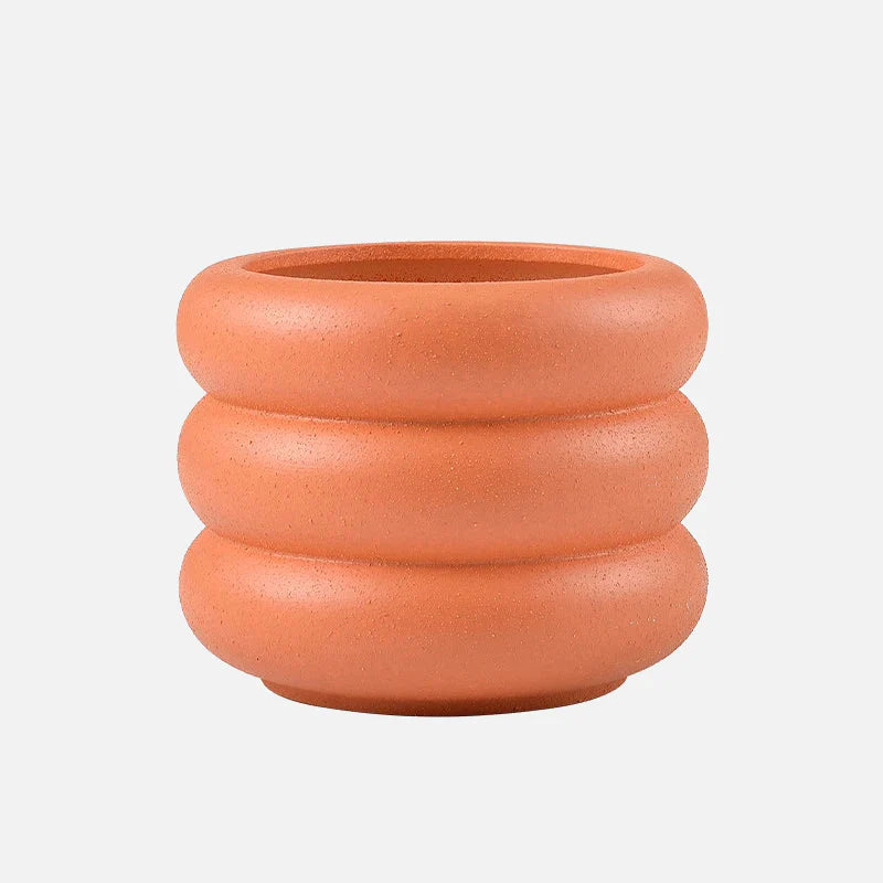 Textured Colorful Rounds Bubble Planter Pot Orange