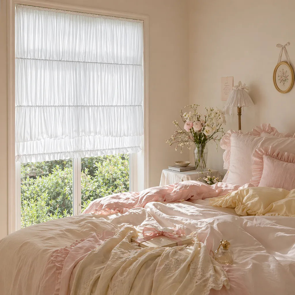 Tiered Ruched Roman Shade