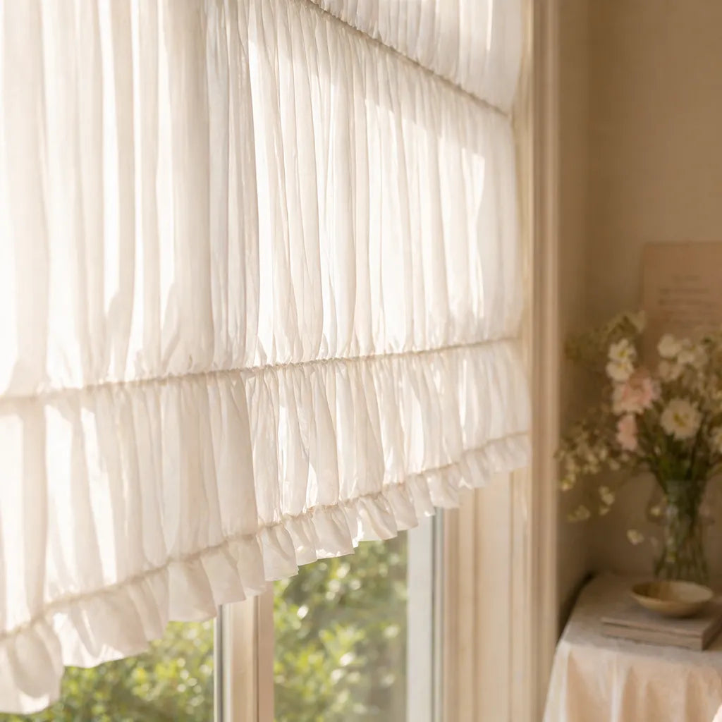 Tiered Ruched Roman Shade