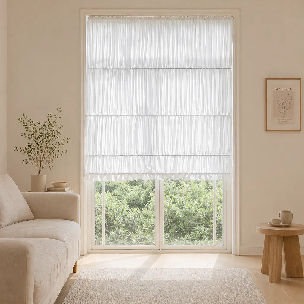 Tiered Ruched Roman Shade