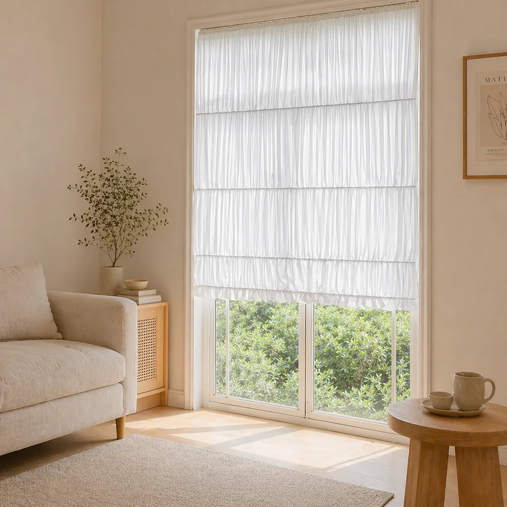 Tiered Ruched Roman Shade