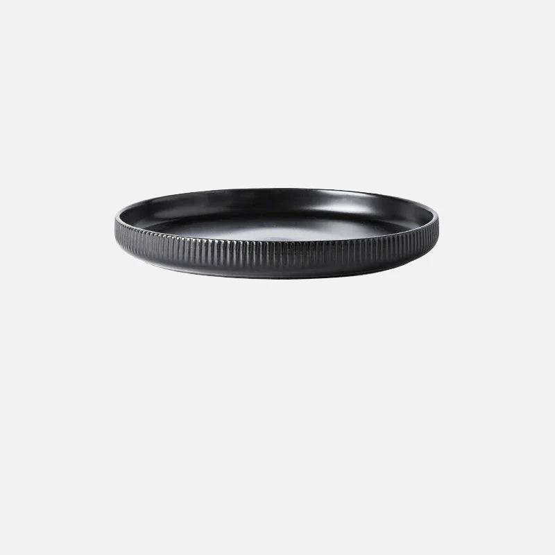 Tim Matte Glazed Ceramic Dinnerware 8 inch Plate Black