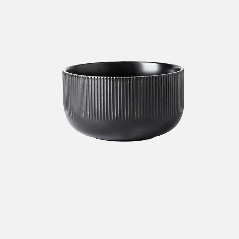 Tim Matte Glazed Ceramic Dinnerware Noodle Bowl Black