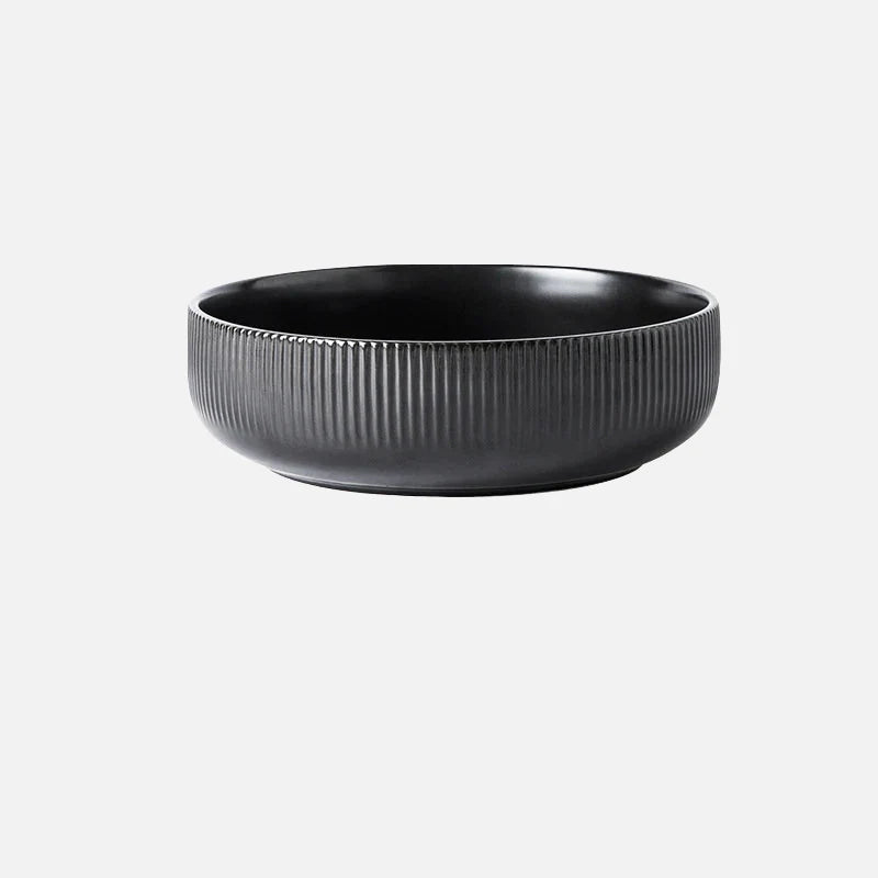 Tim Matte Glazed Ceramic Dinnerware Salad Bowl Black
