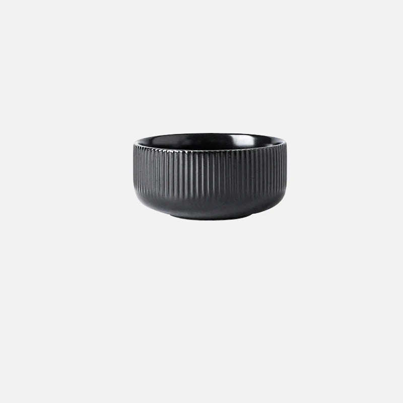 Tim Matte Glazed Ceramic Dinnerware Rice Bowl Black