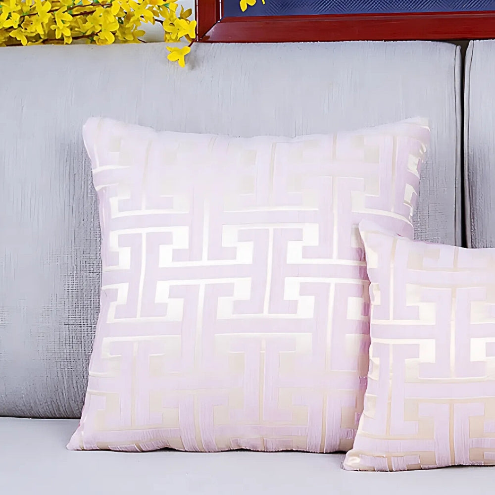 Timeless Maze Pattern Cushion Cover Blush Maze