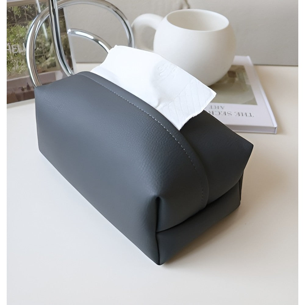 Tisovo Stylish Leather Tissue Case Graphite