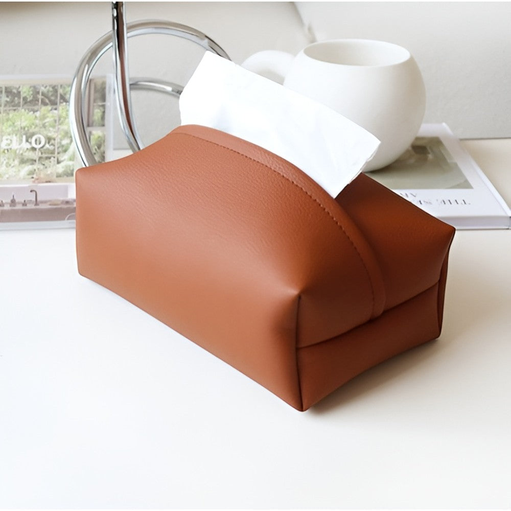 Tisovo Stylish Leather Tissue Case Terracotta