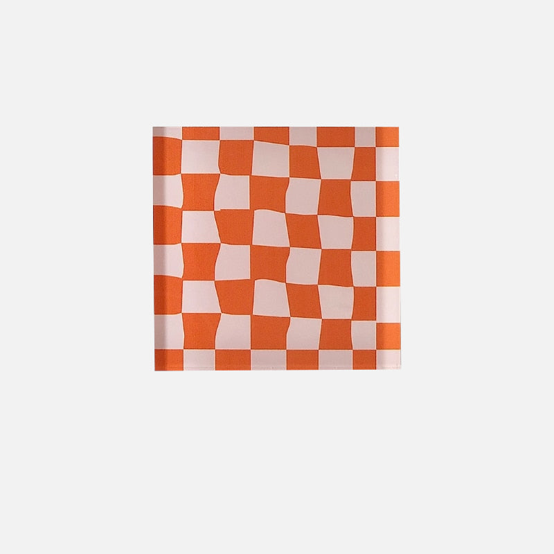 To the Race Check Coaster Orange