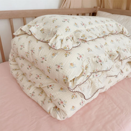 Azalea Floral Duvet Cover Set – Ruffled Cotton Muslin