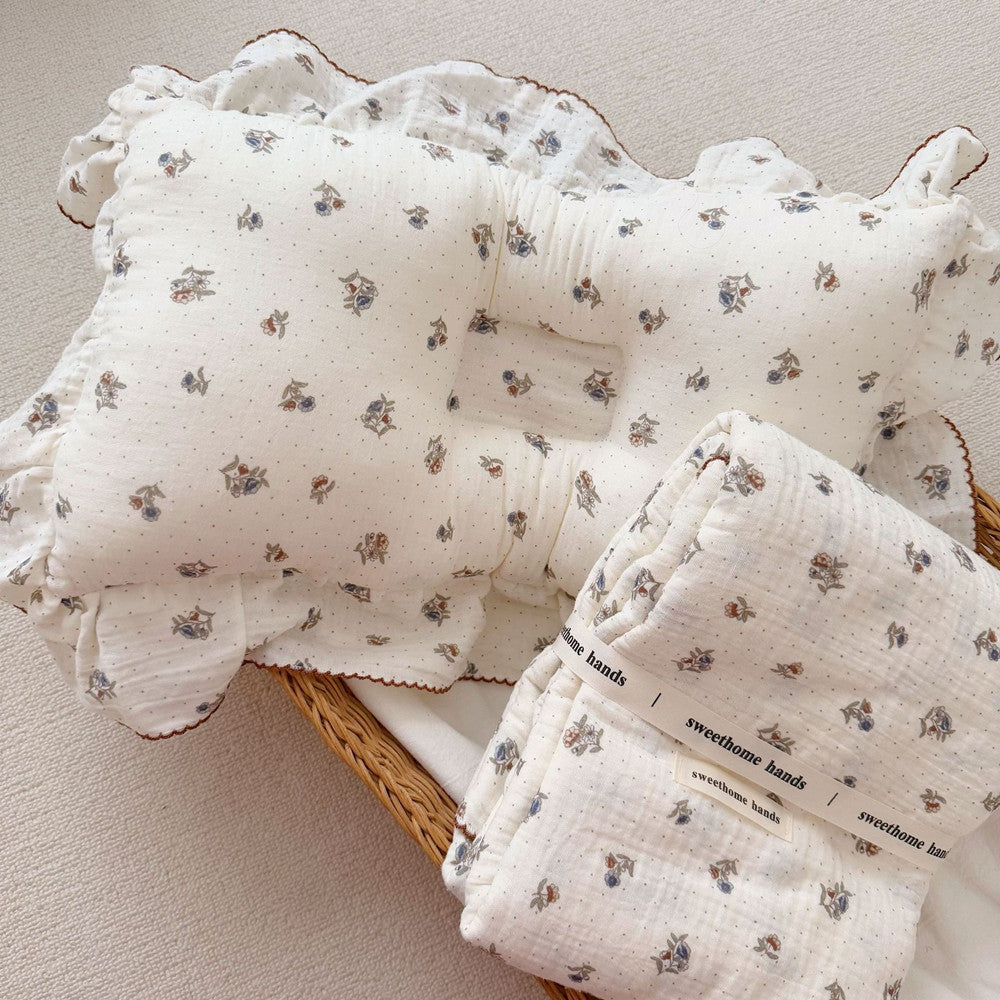 Floral Muslin Baby Blanket – Soft Cotton for Newborns & Kids Pansy