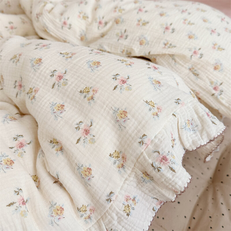 Azalea Floral Duvet Cover Set – Ruffled Cotton Muslin