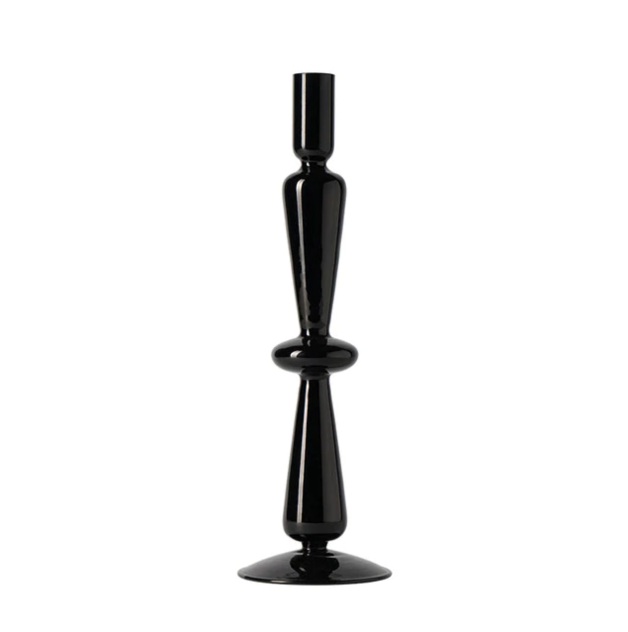 Trampoline Glass Candle Holders - Final Sale Flute Black