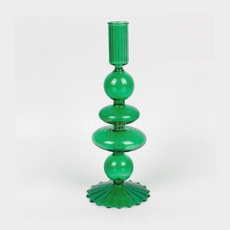 Trampoline Glass Candle Holders - Final Sale Onda Green