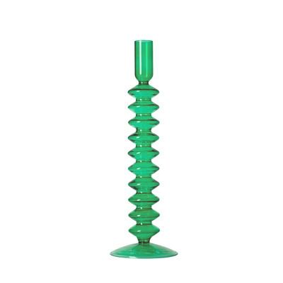 Trampoline Glass Candle Holders - Final Sale Accordion Green