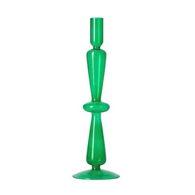 Trampoline Glass Candle Holders - Final Sale Flute Green