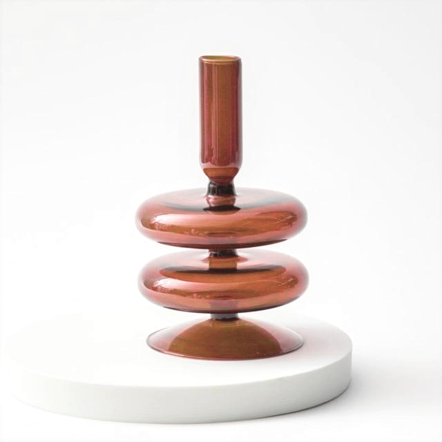Trampoline Glass Candle Holders - Final Sale Trumpet Brown