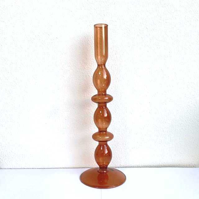 Trampoline Glass Candle Holders - Final Sale Pebble Brown