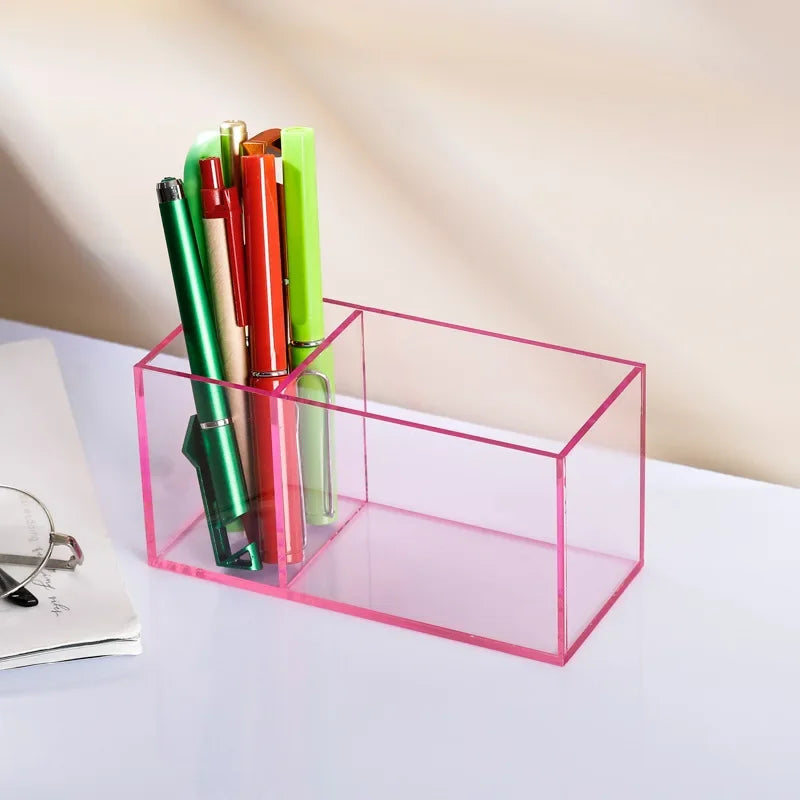 Transparent Color Acrylic Pen Holder Large Light pink