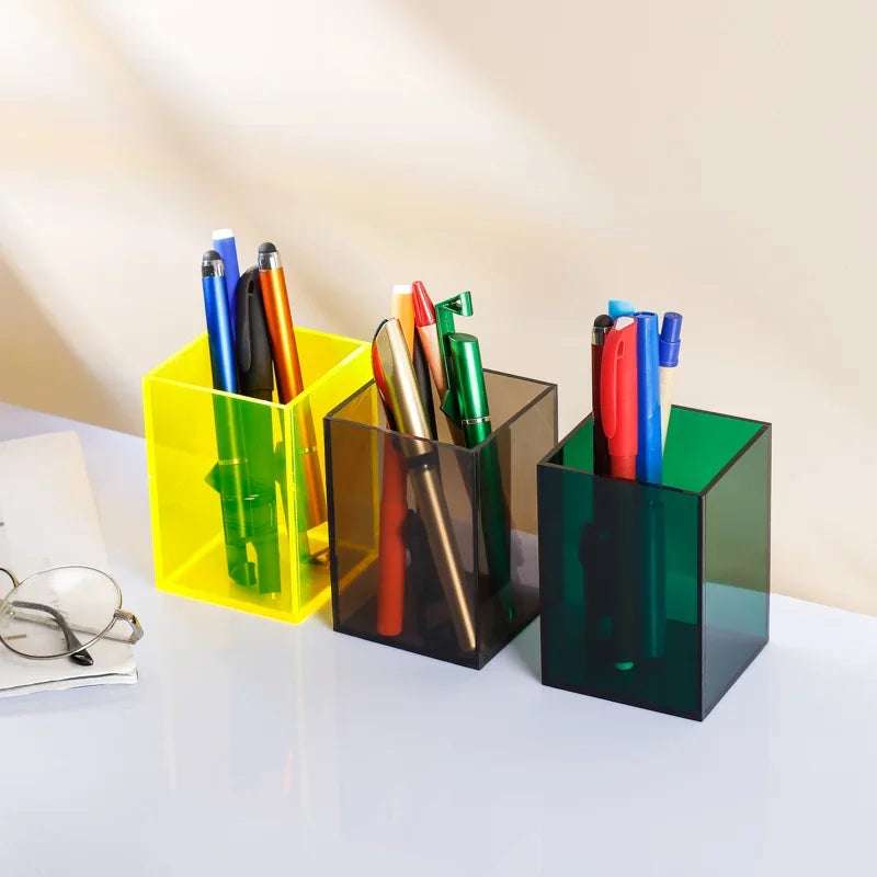 Transparent Color Acrylic Pen Holder
