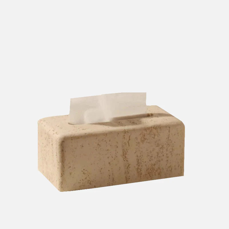 Travertine Cave Stone Bathroom Accessories Medium Tissue Box