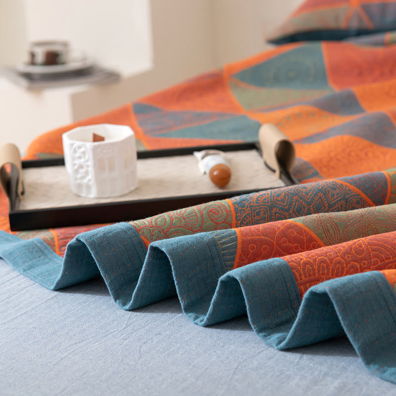 Vintage Cotton Quilt - Half Square Triangle