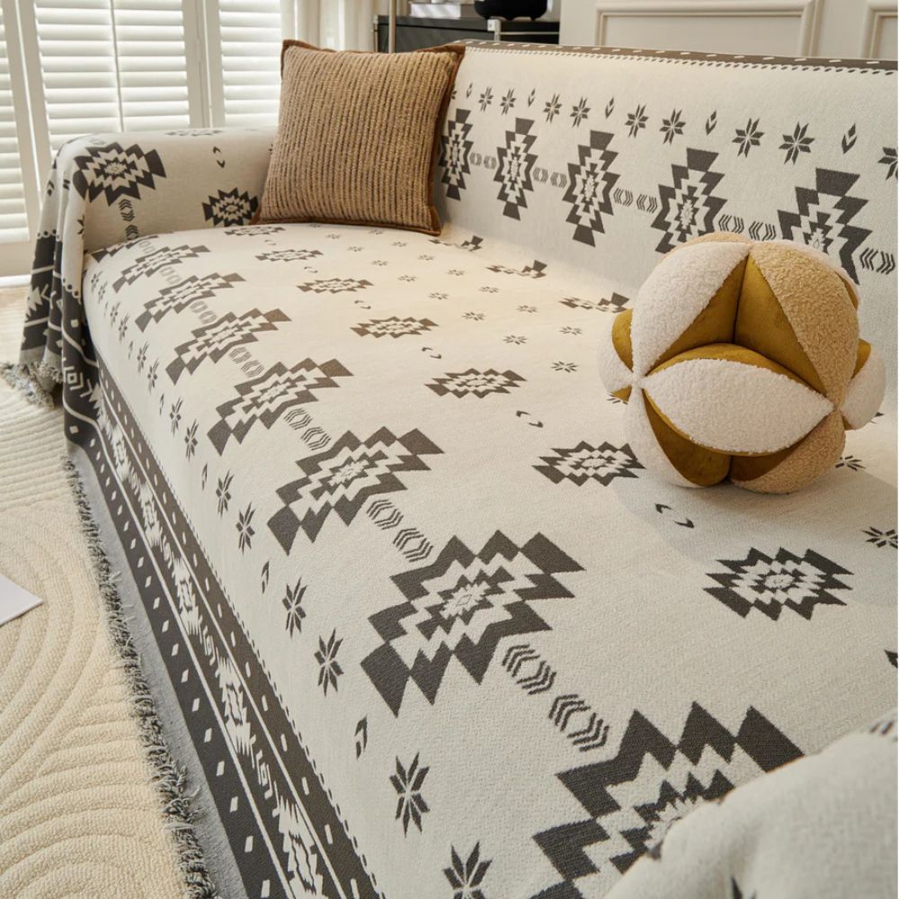 Tribal Harmony Reversible Sofa Cover Shadow Ridge