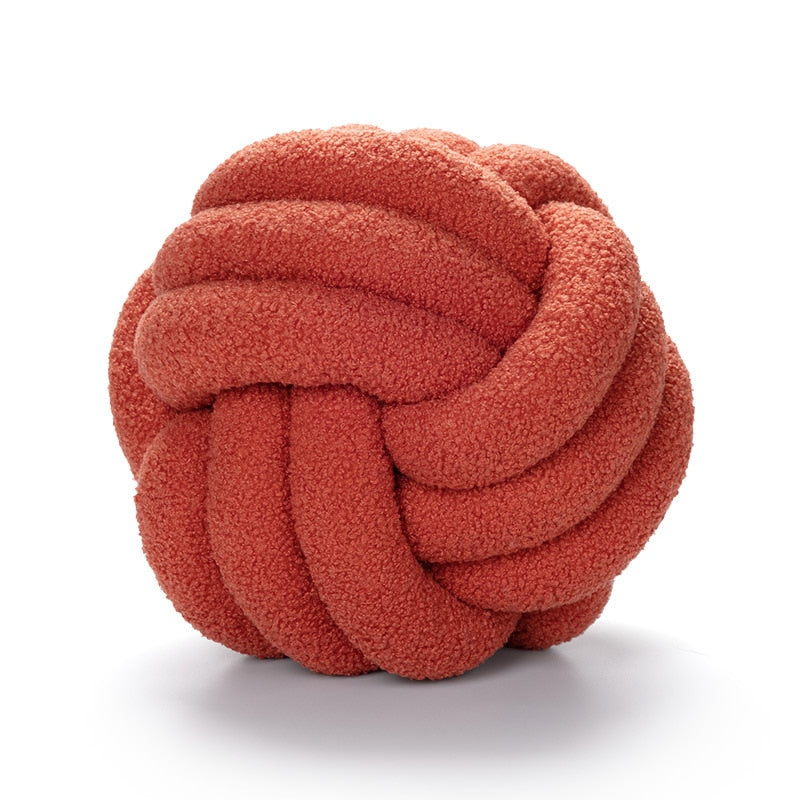 Triple Knot Cotton Fleece Pillow Red