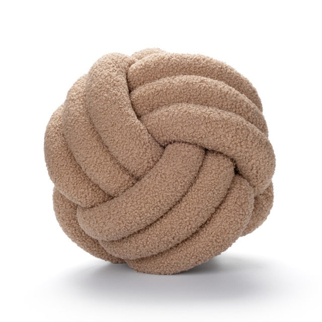 Triple Knot Cotton Fleece Pillow Khaki