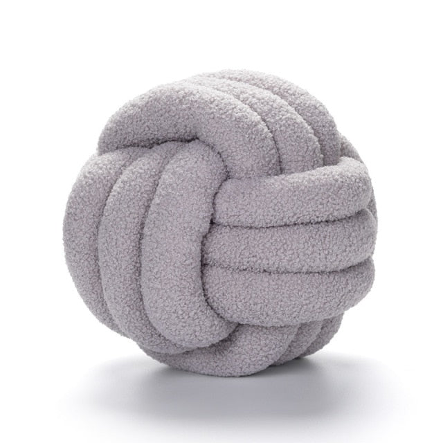 Triple Knot Cotton Fleece Pillow Light grey