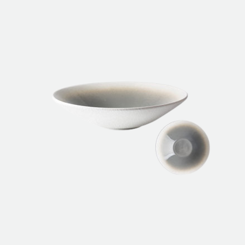 Tropical Lagoon Ceramic Porcelain Bowl Grey and White