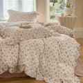 Tuberose Floral Cotton Duvet Cover Set – Ruffled Muslin