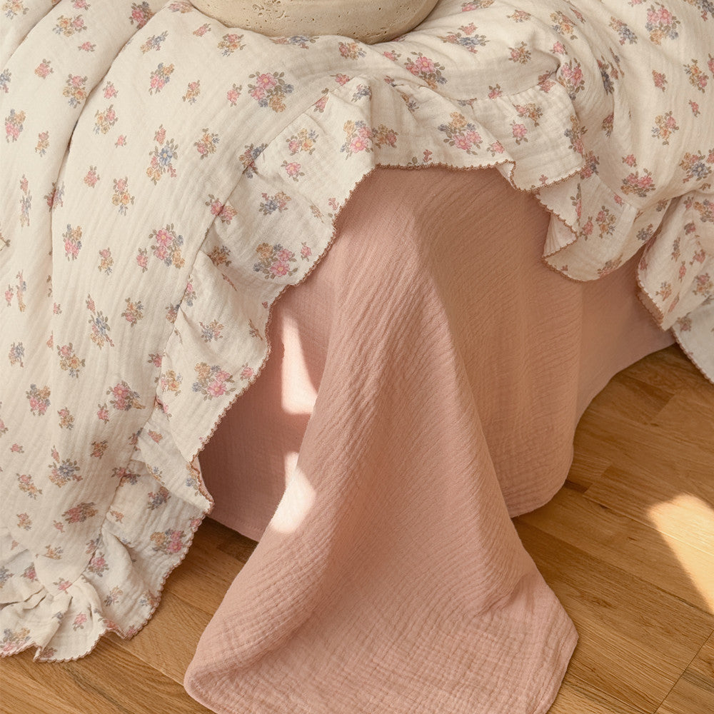 Tuberose Floral Cotton Duvet Cover Set – Ruffled Muslin