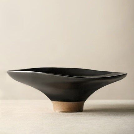 Tulip Handmade Ceramic Serving Plate Ash Gray Large