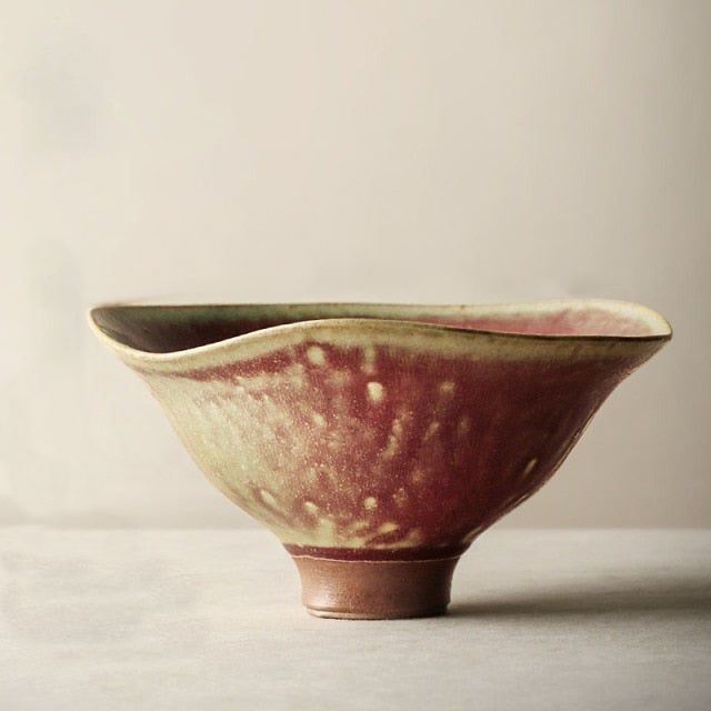 Tulip Handmade Ceramic Serving Plate Brown Small