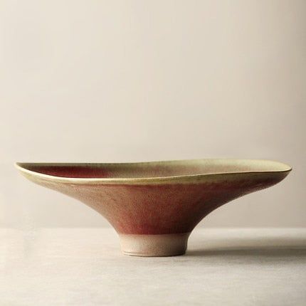 Tulip Handmade Ceramic Serving Plate Brown Large