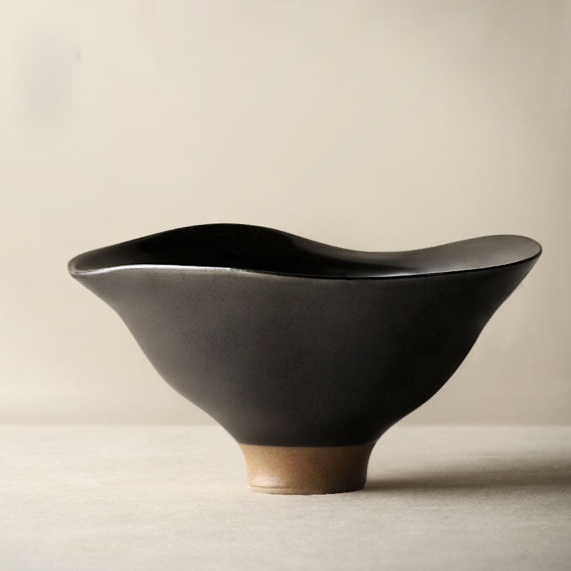 Tulip Handmade Ceramic Serving Plate Ash Gray Small