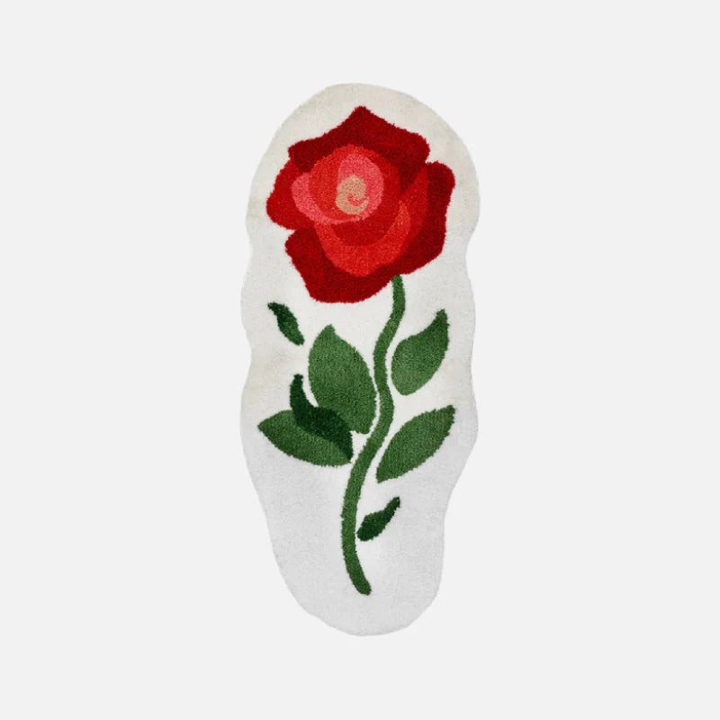Tulip Tufted Area Rug Red