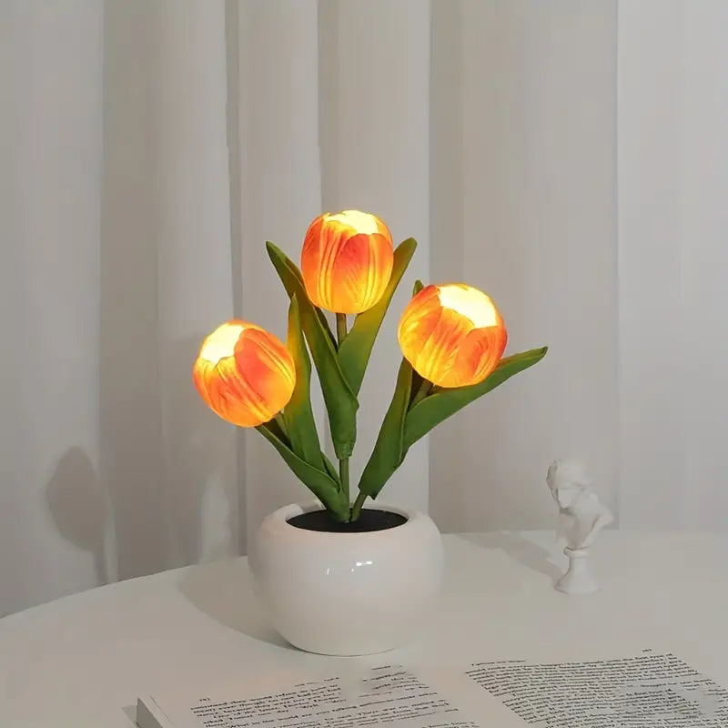 GlowPetal™ - Tulip LED Lamp Orange Tulip